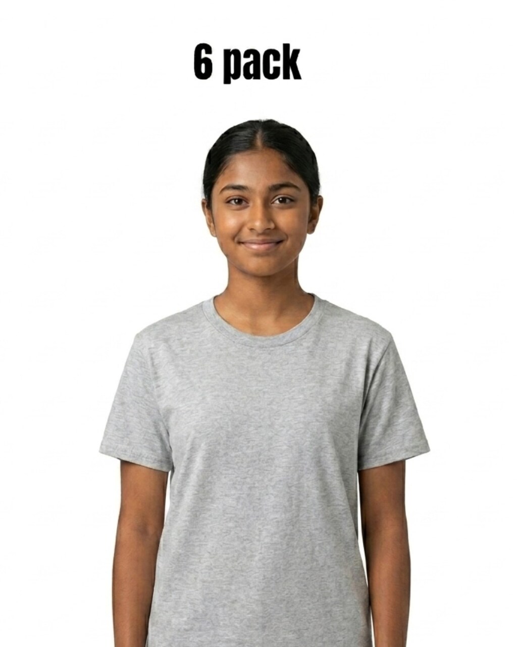 6 Pack Hanes Essential-T Youth Crewneck Short Sleeve T-Shirt for School, Casual & Bulk Everyday Wear